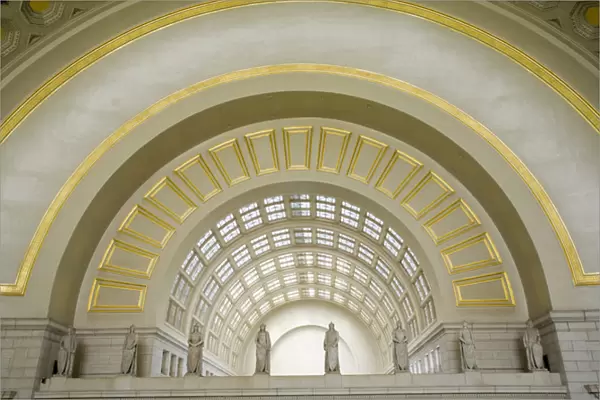 Arches and white granite with gold leaf in Union Station, built 1908, Beaux Arts architecture