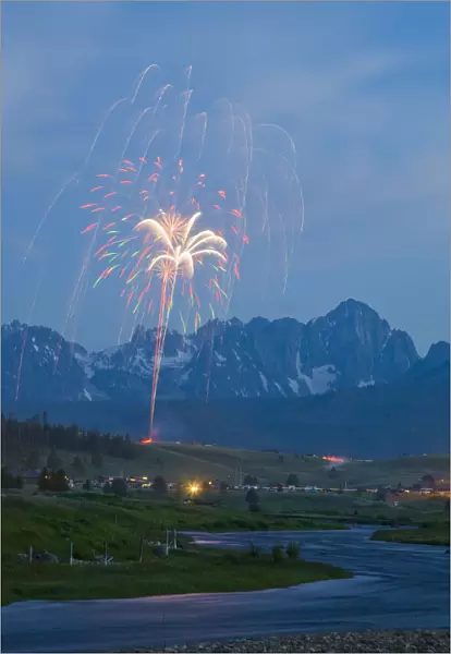 4th of July fireworks over Stanley Idaho
