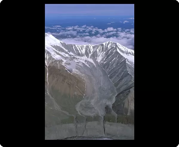 North America, USA, Alaska, Denali National Park. Unnamed glacier empties into Peters
