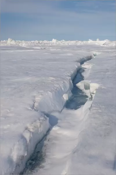 beginnings of an open lead on the frozen Chuckchi Sea, off Point Barrow, Arctic Alaska