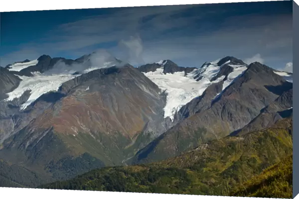 USA-ALASKA-Anchorage Area-GIRDWOOD: Chugach Mountains from Mt. Alyeska  /  Fall