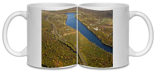 The Connecticut River in Holyoke and South Hadley, Massachusetts. Interstate 91