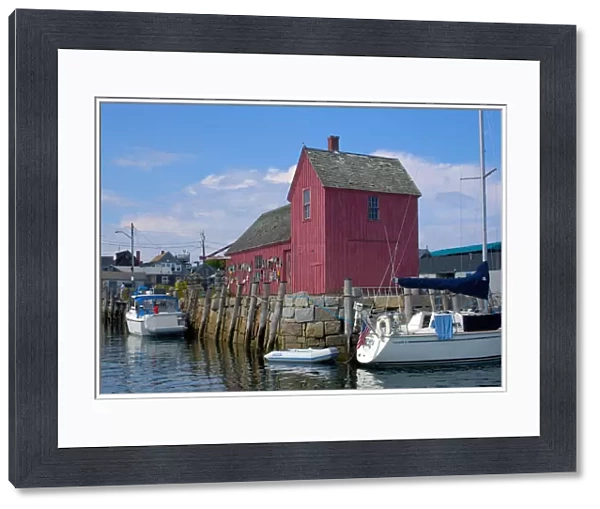 Rockport, Massachusetts, USA, boats docked by Motif No. 1 (Editorial Usage Only)