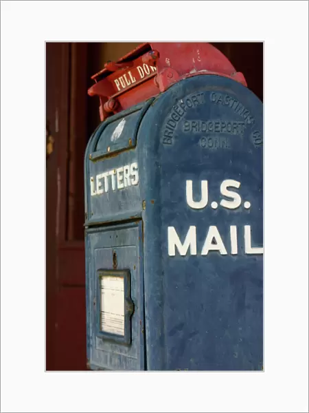 Lincoln, New Mexico, United States. Old mailbox at the Lincoln post office
