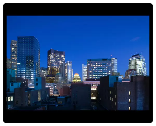 USA-Massachusetts-Boston: Financial District Office Buildings  /  Evening
