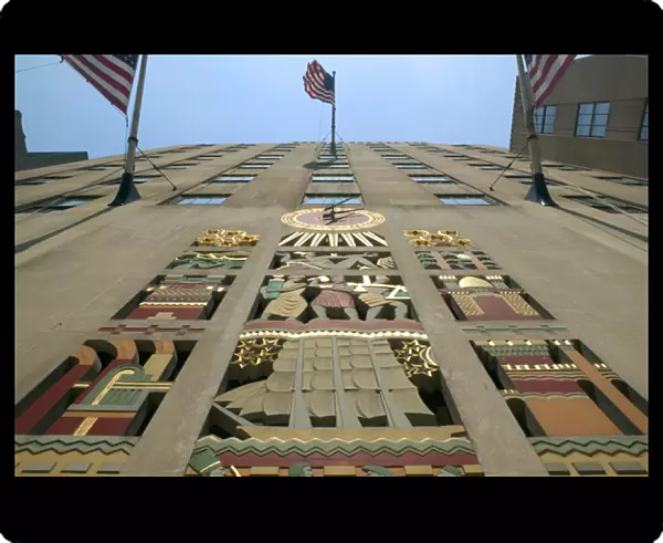 USA-New York-New York City-Manhattan: Rockerfeller Center-Art Deco Building Details