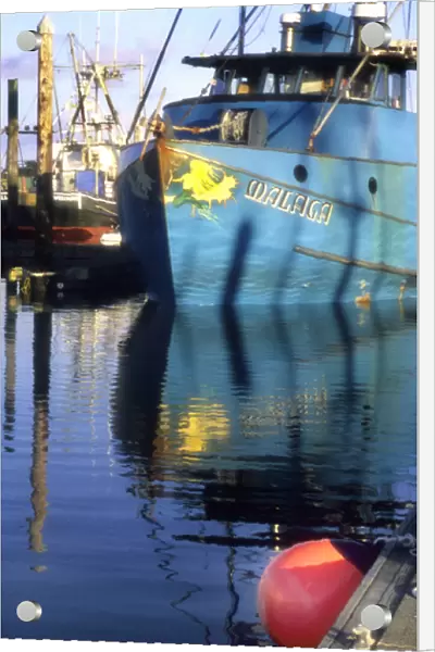Fishing trawler in harbor in Westport, Washington