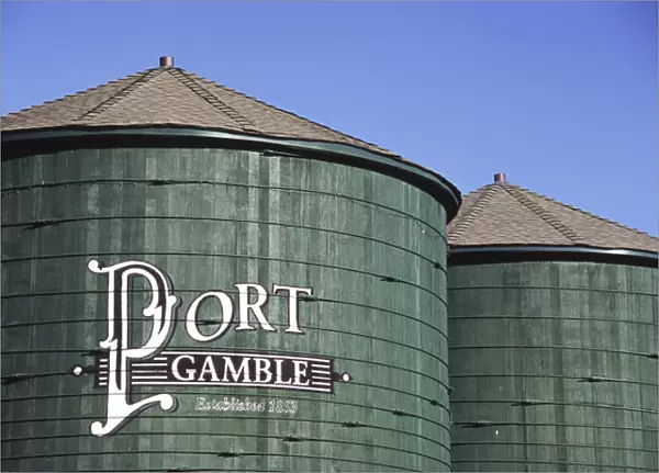 Port Gamble Water Towers, Port Gamble, Kitsap Peninsula, Washington, US, United States