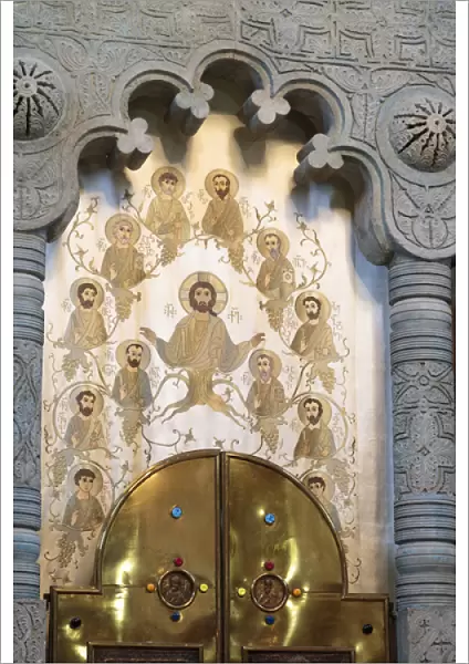Georgia, Mtskheta. Religious art in the Svetitskhoveli Cathedral