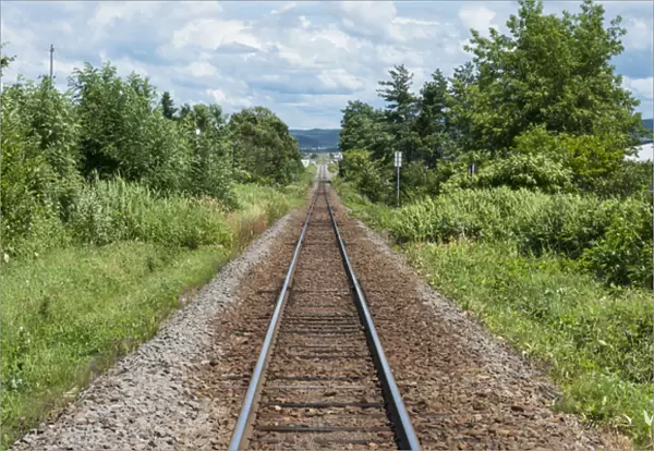 Railway track, Furano, Hokkaido Prefecture, Japan