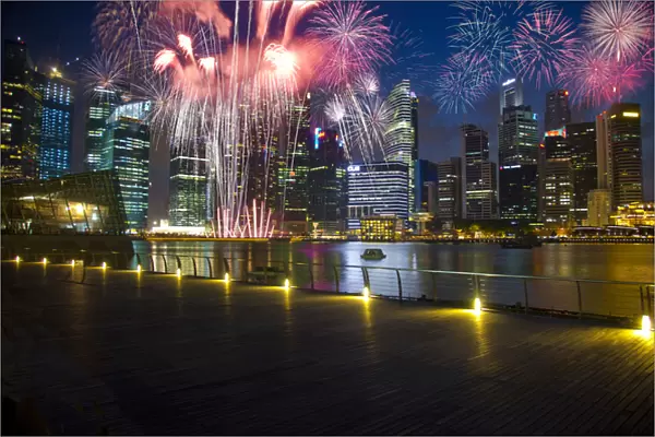 Singapore. Fireworks in downtown area. Credit as: Jim Zuckerman  /  Jaynes Gallery  /  DanitaDelimont