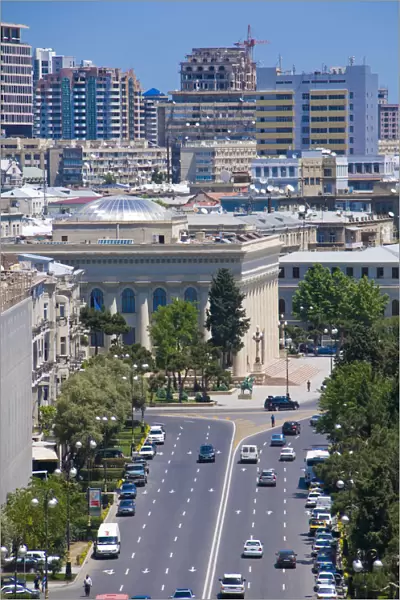 Blick uber Baku, Panorama, Aserbaidschan * View over Baku, Panorama, Azerbaijan