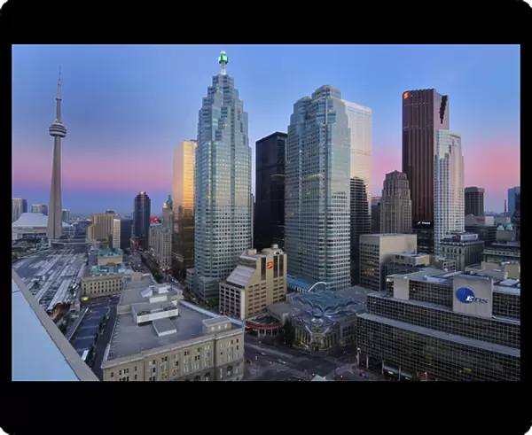 Toronto City at dusk with CN Tower