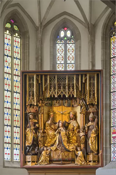 famous carved altar (Marienkroenungsaltar, Pacheraltar) by carver and artist Michael
