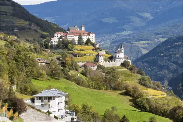 Saeben monastery and abbey (Monastero di Sabiona) near Klausen (Chiusa) in valley Eisacktal
