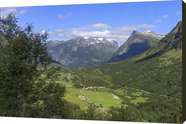 UNSCO World Heritage Site. Mountainside homes. Geiranger. Norway