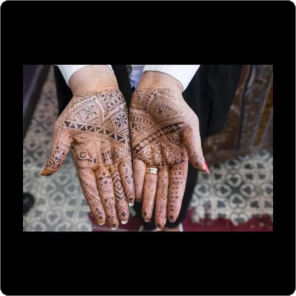 North Africa, Morocco, Marrakech. Henna Hands