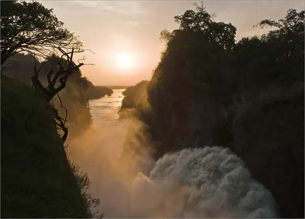 The Murchison Falls of the river nile in Uganda during sunset Africa, East AFrica