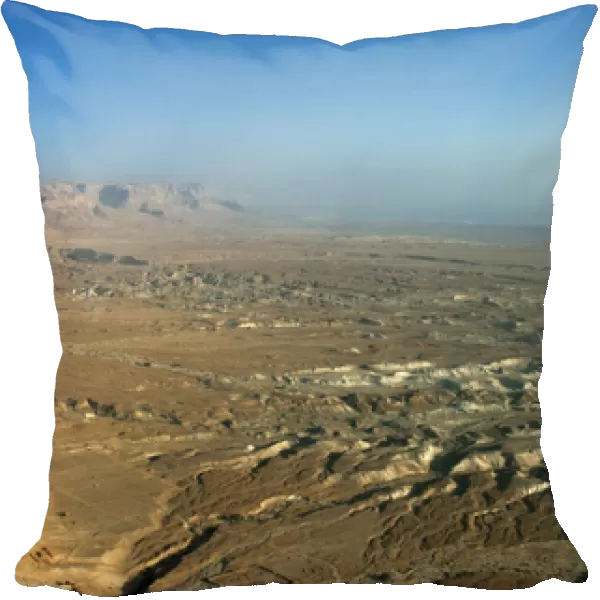 Israel, Judean Desert, Dead Sea. The view north across the Judean Desert from the