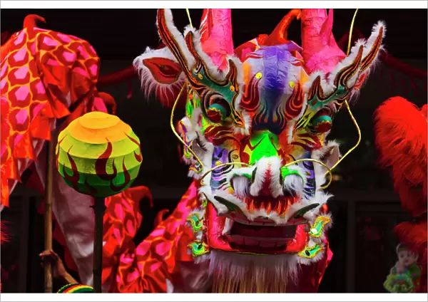 Dragon dance celebrating Chinese New Year in China Town, Manila, Philippines