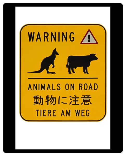 Animals on Road Warning Sign, Australia