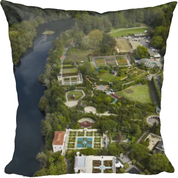 Waikato River and Hamilton Gardens, Hamilton, Waikato, North Island, New Zealand - aerial