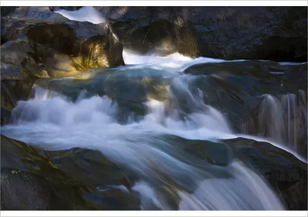 The cascades of river isel called Umbalfaelle in fall in the national park Hohe Tauern