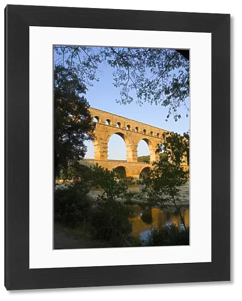 France, Avignon. The Pont du Gard Roman aquaduct over the Gard River that dates