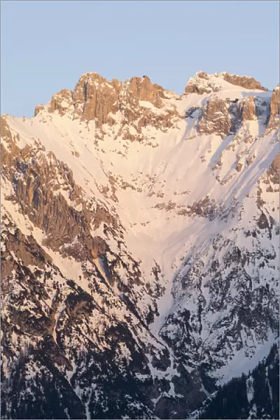 The Karwendel Mountain Range near Mittenwald during winter