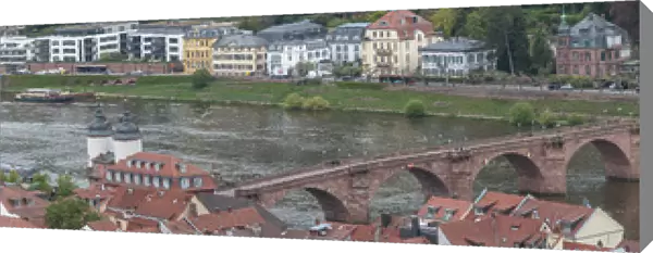 Panorama. City view from Heidelberg Castle. Heidelberg. Germany