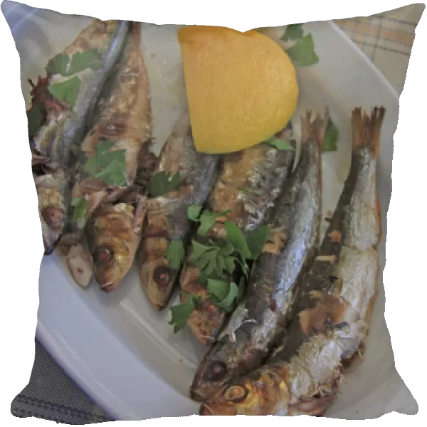 Europe, Greece, Paros, Naoussa. Fresh fish cooked in the local style