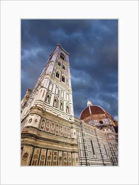 Europe, Italy, Florence. Campanile or bell tower next to Basilica di Santa Maria del Fiore