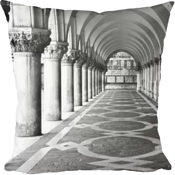 Europe, Italy, Venice. Columns at Doges Palace