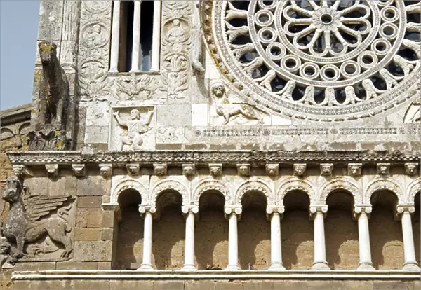 Facade of Santa Maria Maggiore Church, Tuscania, Viterbo province, Latium, Italy