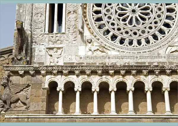 Facade of Santa Maria Maggiore Church, Tuscania, Viterbo province, Latium, Italy