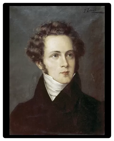 BELLINI, Vincenzo (Catania, 1801-Puteaux, 1835). Italian composer. Painting by G. Tivoli