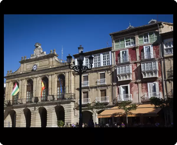 Spain, La Rioja Region, La Rioja Province, Haro, Plaza de la Paz, buildings
