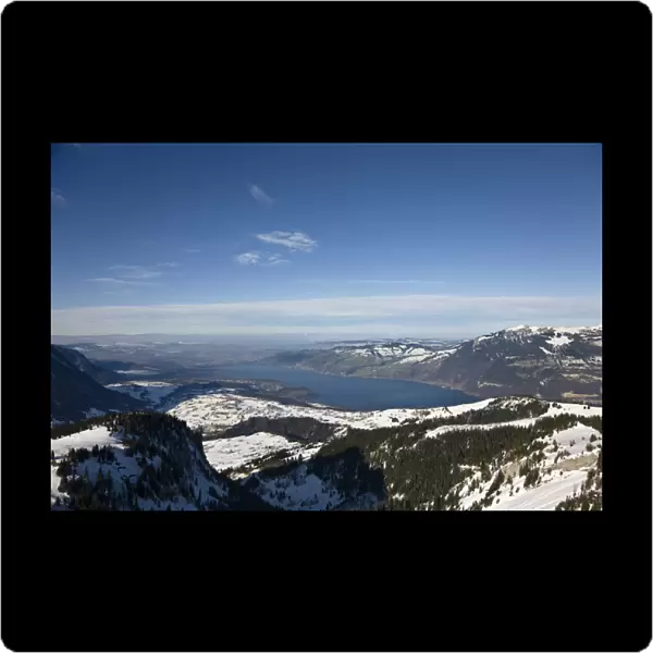 lake thun seen from mount Standflue towards north Europe, Central Europe, Switzerland