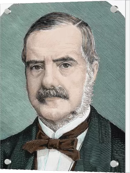 RHODES, Cecil John (1853-1902). English businessman and politician. Colored engraving