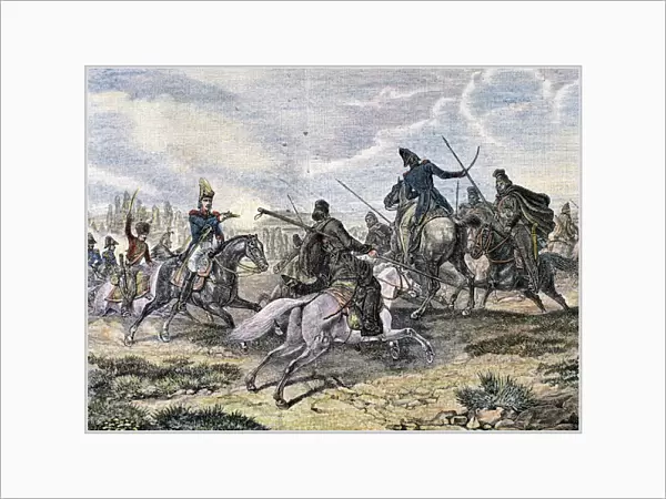 History of the Napoleonic Empire (XVIII century). Napoleonic Wars. Fightt between french troops