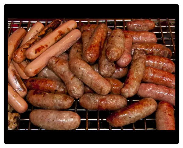 Roasted hot dogs and sausages