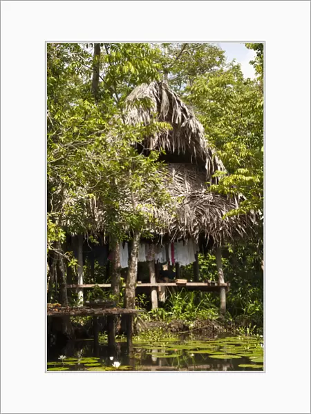 Guatemala, Lake Izabal. Indigenous people dwelling on Lake Izabal (Lago de Izabal)