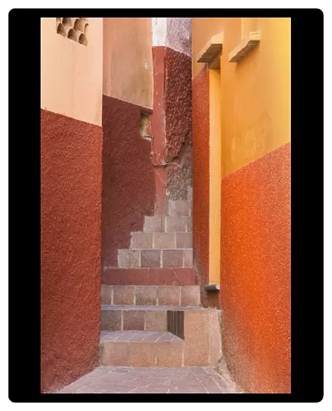 Mexico, Guanajuato. Close-up of colorful stairway