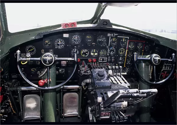 USA, B-17 Bomber Aircraft, Cockpit, Salinas, California