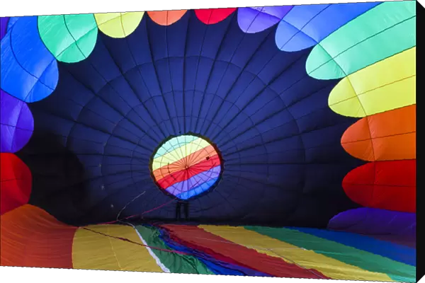USA, Massachusetts, Hudson, Ballon Festival, hot air balloon interior