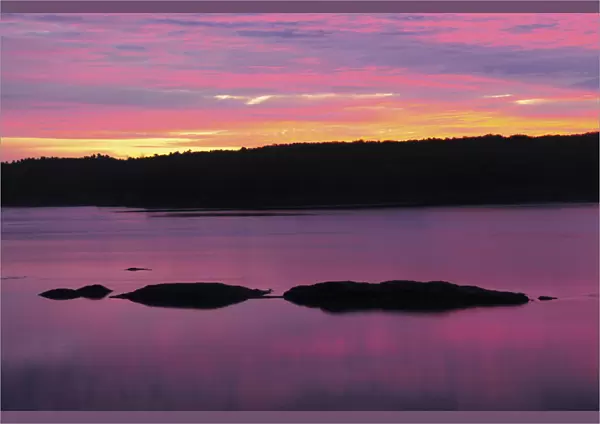 Sunrise on the New Meadows River; Brunswick; Maine; USA; sunrise; colorful; water