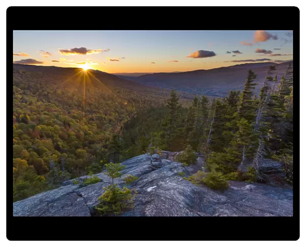 Sunset as seen from Dome Rock in New Hampshires White Mountain National Forest