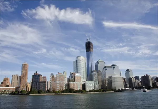 New York, New York. Manhattan city skyline including the Freedom tower