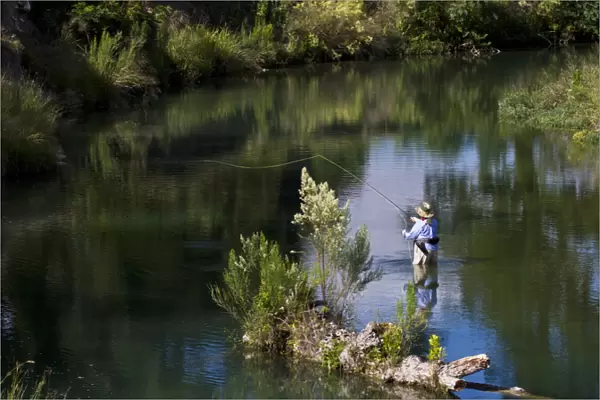 Women flyfishing in the South Llano River, Junction, Texas