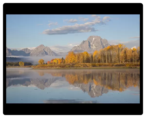 67545-09307 Sunrise at Oxbow Bend in fall; Grand Teton National Park; WY